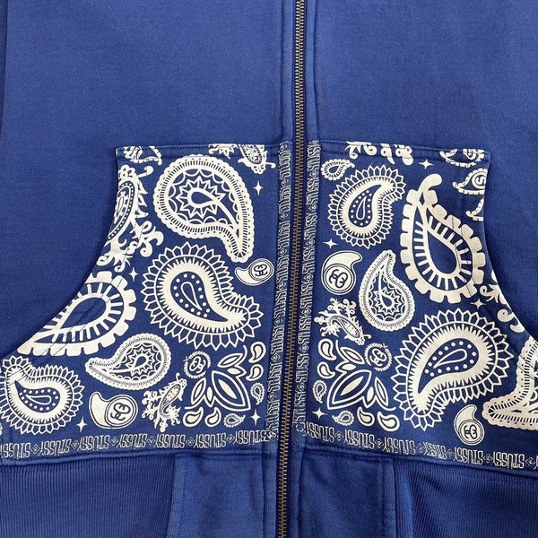 Vintage Stussy Paisley Hoodie, Size Medium