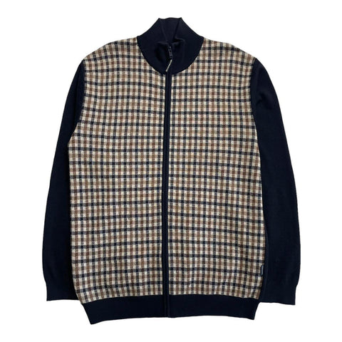 Aquascutum Check Cardigan, Size Large