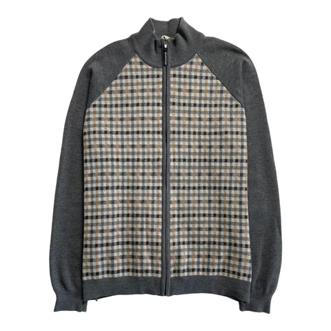 Aquascutum Check Cardigan, Size Large