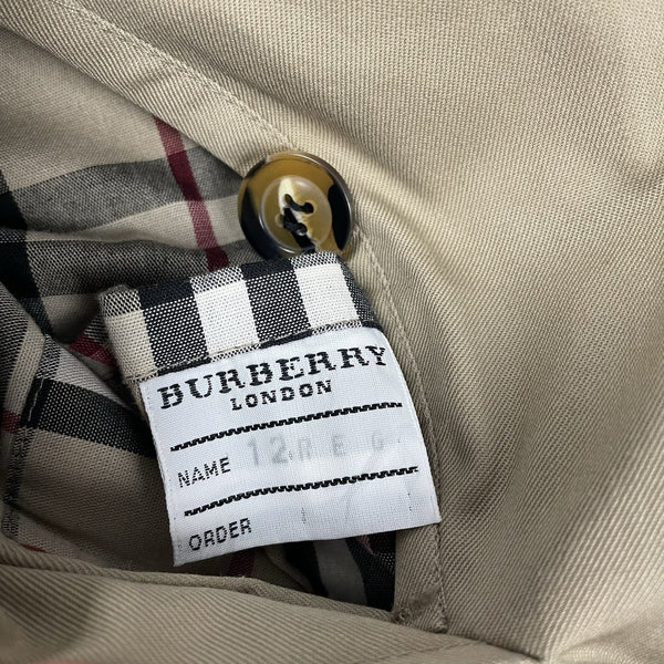 Burberry Nova Check Trench Coat, Size 12 Reg