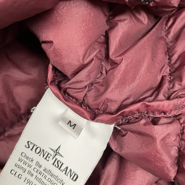 Stone Island Down Overshirt Garment Dyed Micro Yarn Jacket Shacket, Size Medium