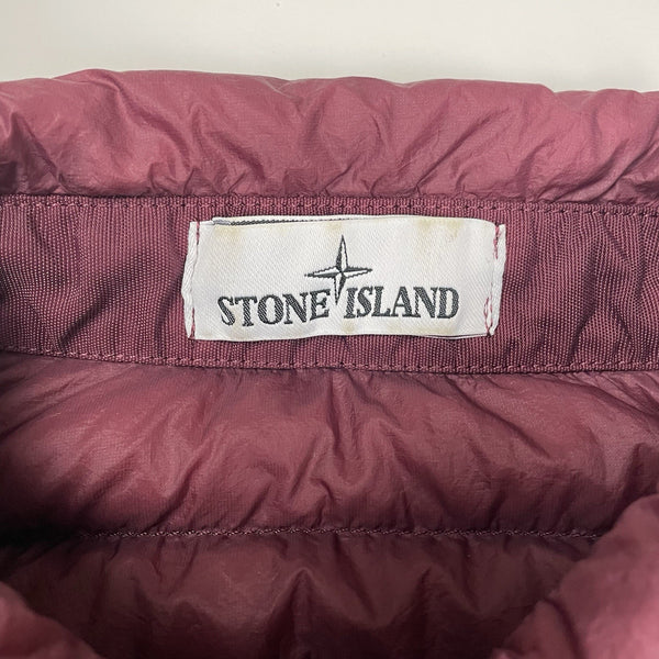 Stone Island Down Overshirt Garment Dyed Micro Yarn Jacket Shacket, Size Medium
