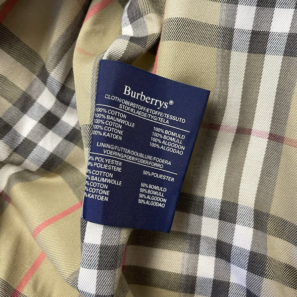 Vintage Burberrys Nova Check Trench Coat, Size 50 Long