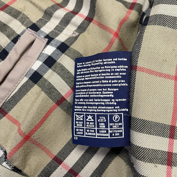 Vintage Burberry Nova Check Trench Coat, Size 50