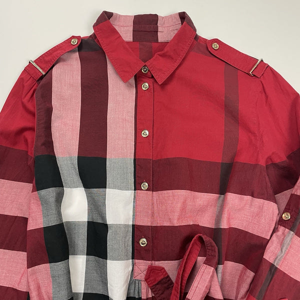 Burberry Nova Check Plaid Popover Shirt, Size UK 8