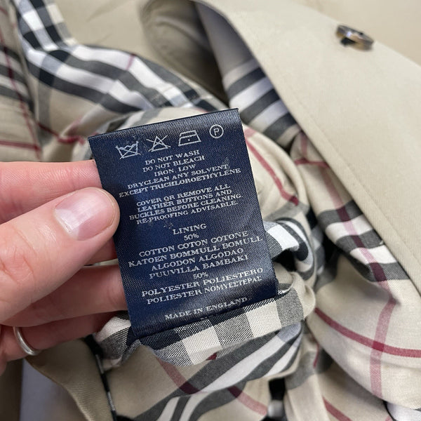 Burberry Nova Check Trench Coat, Size 12 Reg