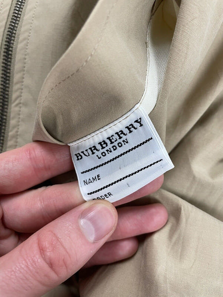 Vintage Burberry Jacket Nova Check Reversible Coat Tan Beige Harrington Medium M