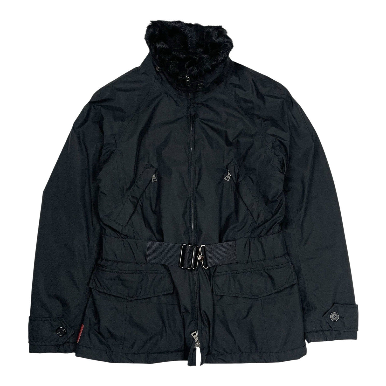 Prada Goretex Jacket Fur Trim, Size Large