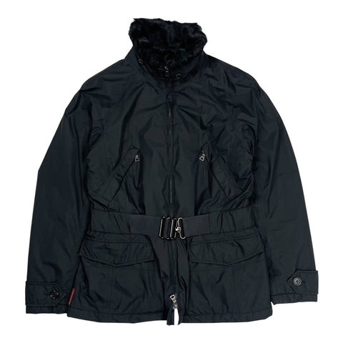 Prada Goretex Jacket Fur Trim, Size Large