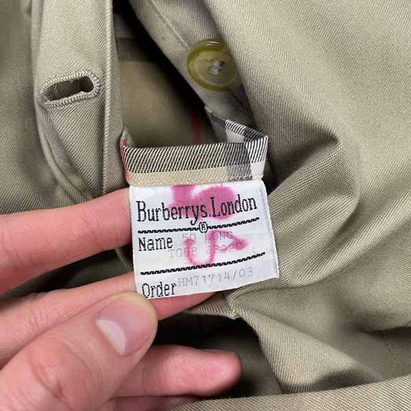 Vintage Burberrys Nova Check Trench Coat, Size 50 Long