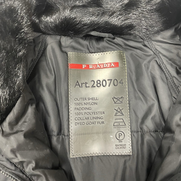 Prada Goretex Jacket Fur Trim, Size Large