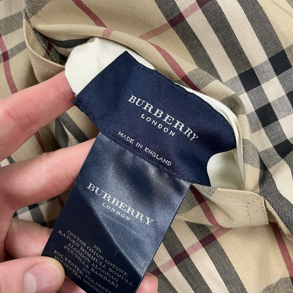 Vintage Burberry Jacket Nova Check Reversible Coat Tan Beige Harrington Medium M