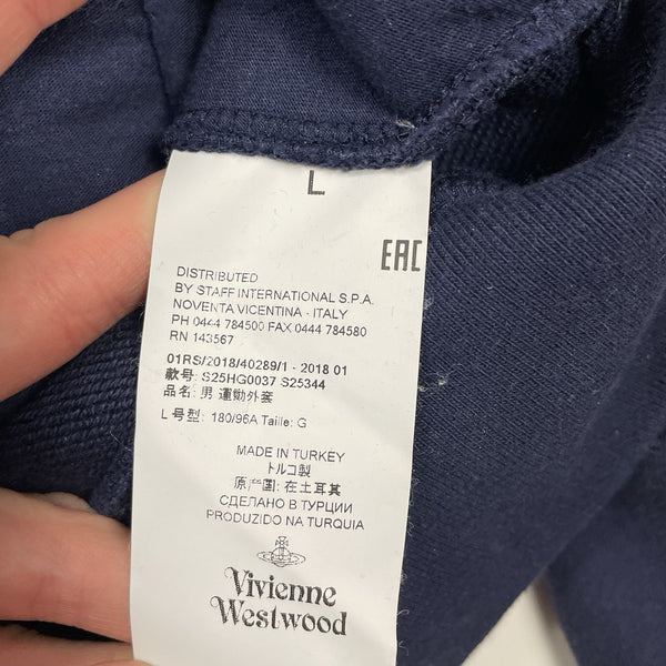 Vivienne Westwood Navy Full Zip Hoodie, Size Large