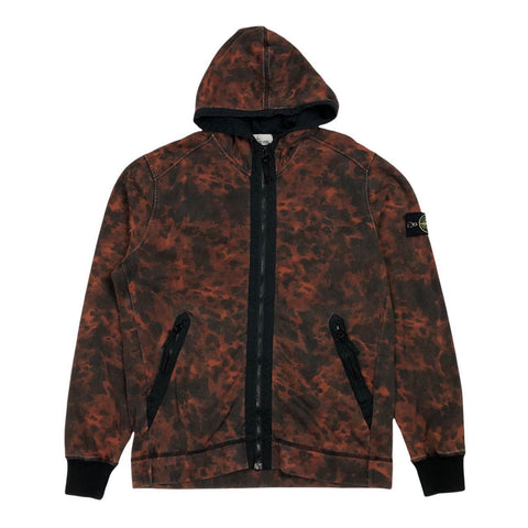 Stone Island Zip Up hoodie in Red Tortoise shell camo, Size XL
