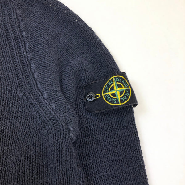 Stone Island Chunky Knit Quarter Zip, Size Medium