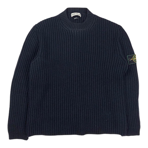 Vintage 90s Stone Island Green Edge Knit, Size Small