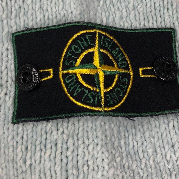 Vintage 90s Stone Island Green Edge Knit Sweatshirt, Size Large